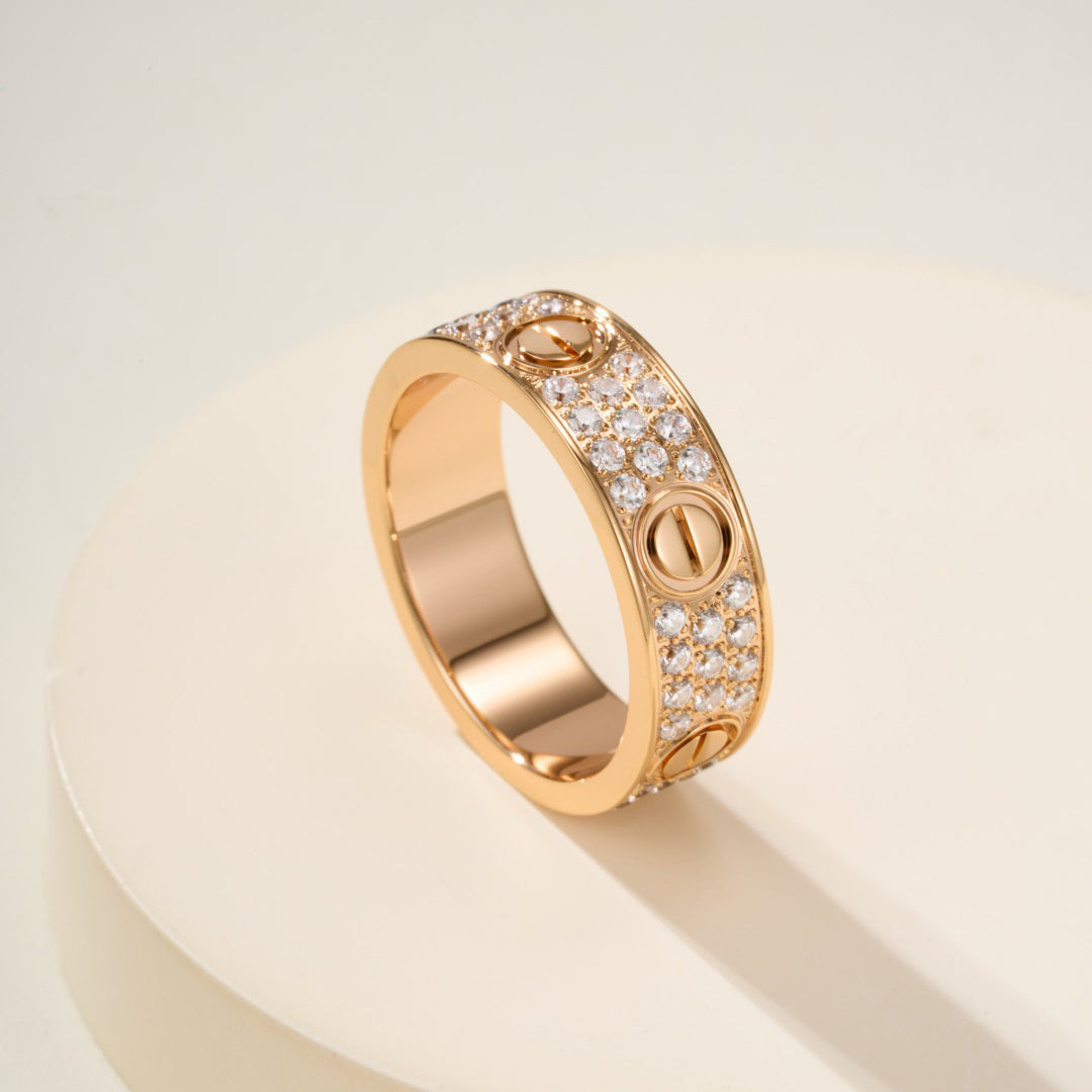 [AURORA]LOVE RING 5.5MM DIAMONDS PAVED