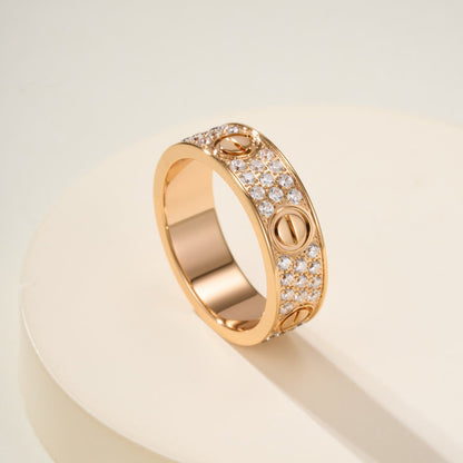 [AURORA]LOVE RING 5.5MM DIAMONDS PAVED