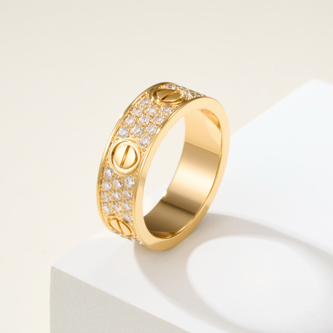 [AURORA]LOVE RING 5.5MM DIAMONDS PAVED