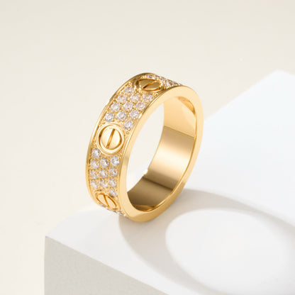 [AURORA]LOVE RING 5.5MM DIAMONDS PAVED