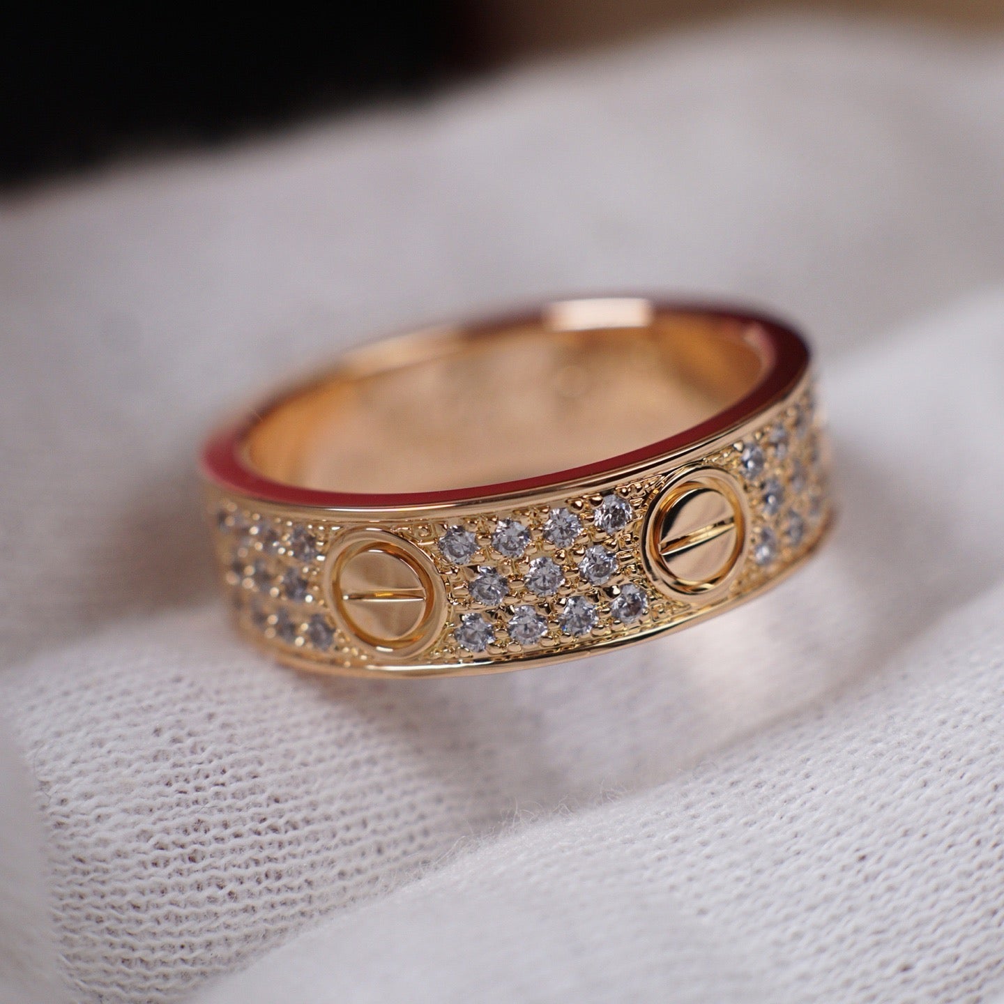 [AURORA]LOVE RING 5.5MM DIAMONDS PAVED