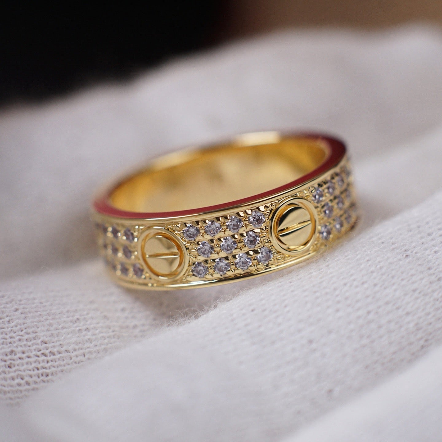 [AURORA]LOVE RING 5.5MM DIAMONDS PAVED