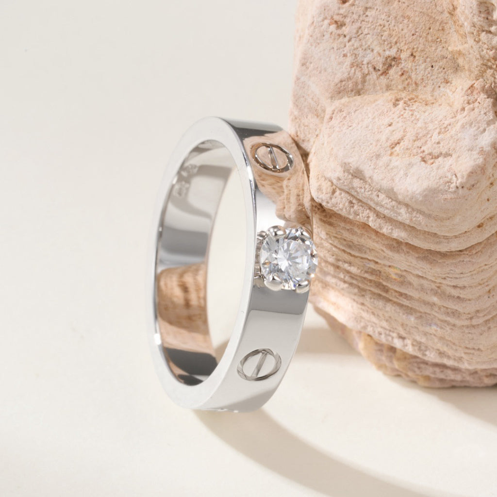 [AURORA]LOVE RING 3.6MM 1 BIG DIAMOND