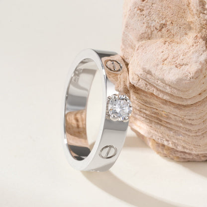 [AURORA]LOVE RING 3.6MM 1 BIG DIAMOND