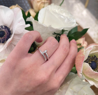 [AURORA]JUSTE 1.8MM HALF DIAMOND RING