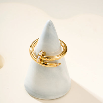 [AURORA]JUSTE RING 2.6MM HALF DIAMOND