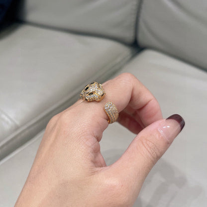 [AURORA]PANTHERE SPOTTED FULL DIAMOND MEDIUM RING