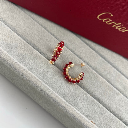 [AURORA]CLASH 7.9MM AGATE CHALCEDONY EARRINGS