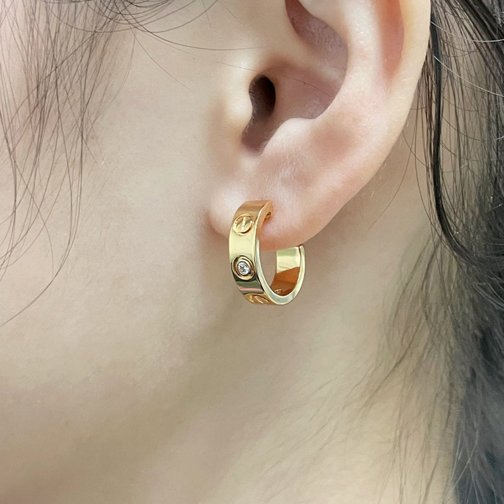 [AURORA]LOVE EARRINGS 5.7MM 2 DIAMONDS