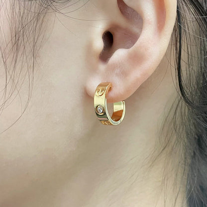 [AURORA]LOVE EARRINGS 5.7MM 2 DIAMONDS