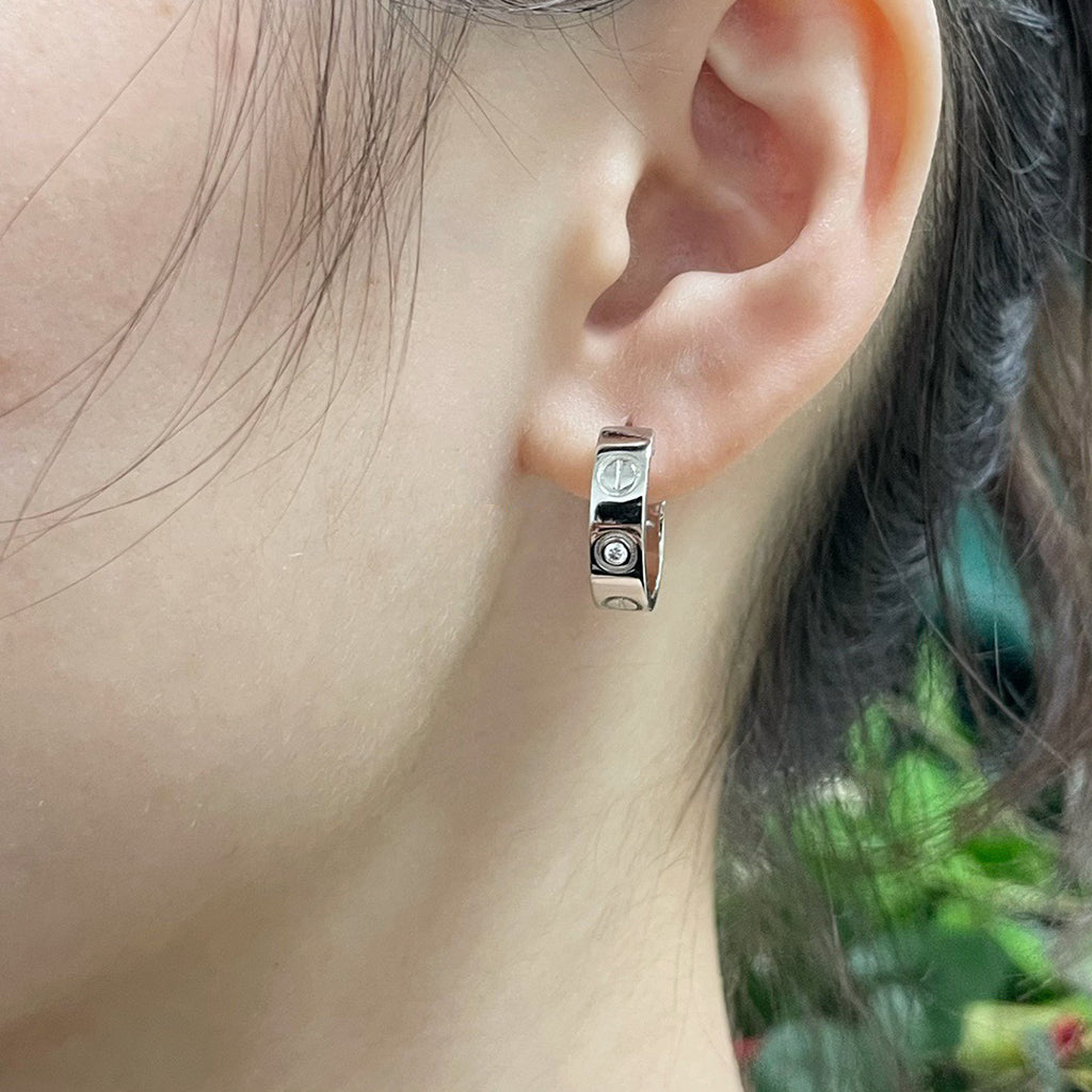 [AURORA]LOVE EARRINGS 5.7MM 2 DIAMONDS