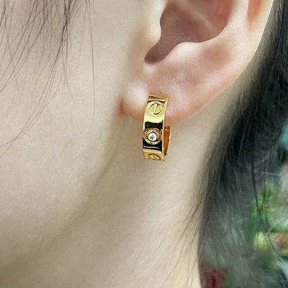[AURORA]LOVE EARRINGS 5.7MM 2 DIAMONDS