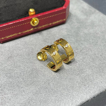 [AURORA]LOVE EARRINGS 5.7MM 2 DIAMONDS