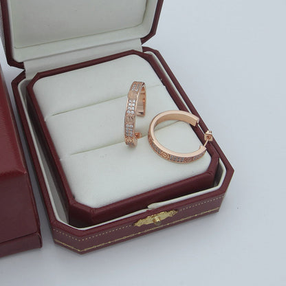[AURORA]LOVE EARRINGS 3.6MM DIAMOND PAVED