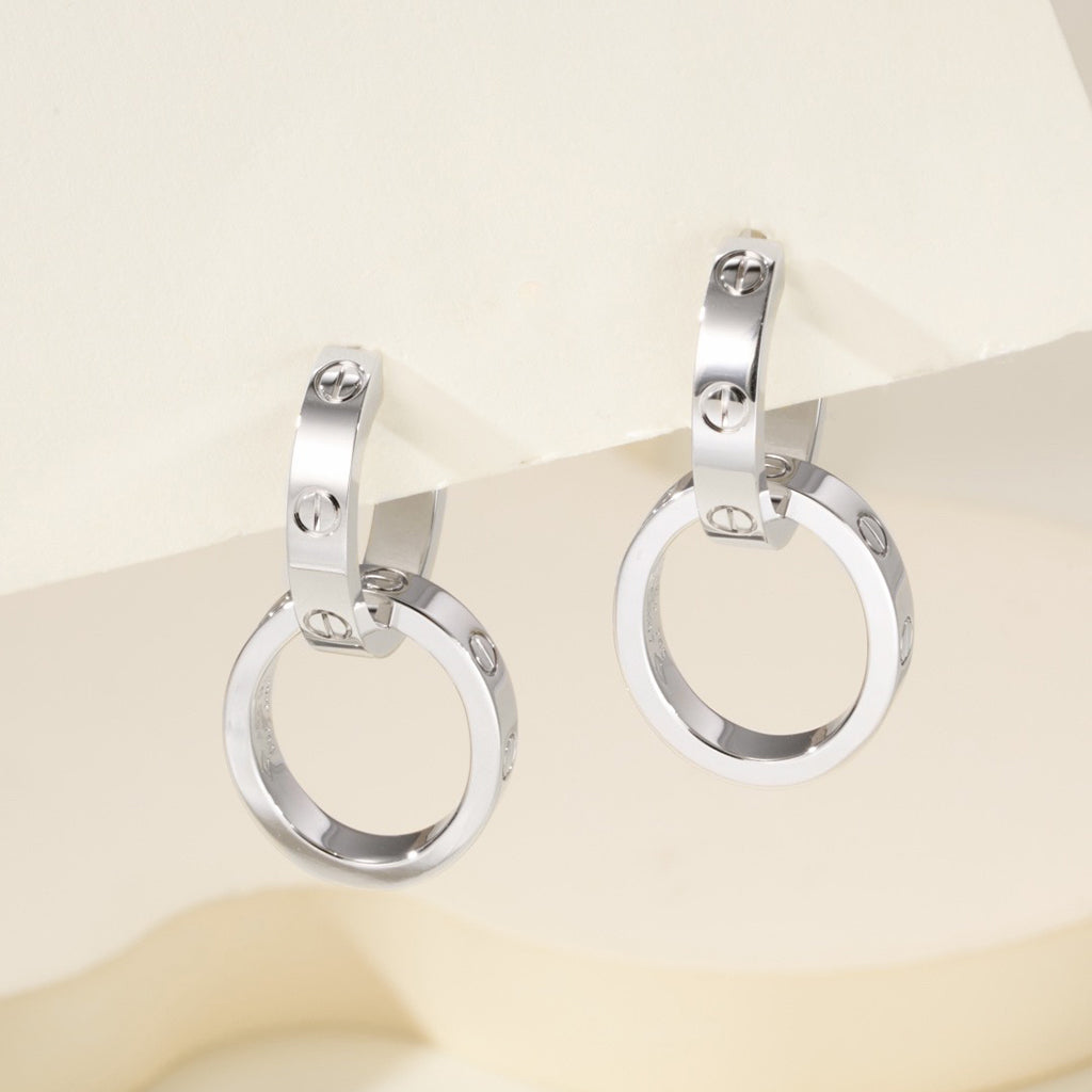 [AURORA]LOVE 3.3MM DANGLE EARRINGS