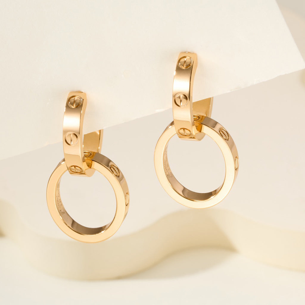 [AURORA]LOVE 3.3MM DANGLE EARRINGS