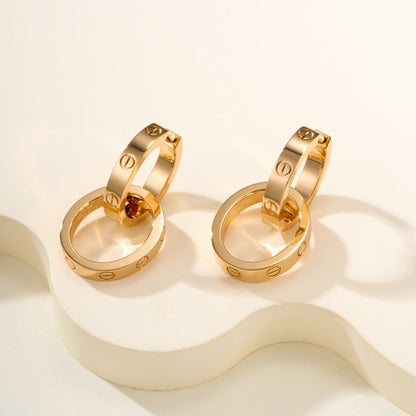[AURORA]LOVE 3.3MM DANGLE EARRINGS