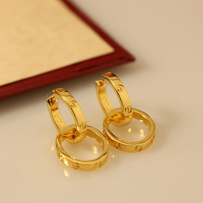 [AURORA]LOVE 3.3MM DANGLE EARRINGS
