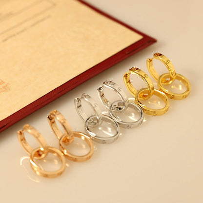[AURORA]LOVE 3.3MM DANGLE EARRINGS