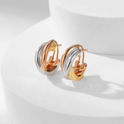[AURORA]TRINITY ON DIAMOND CLASSIC EARRINGS