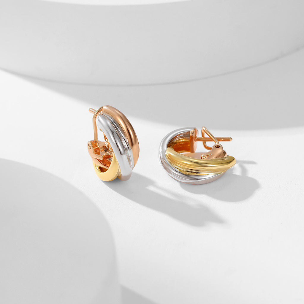 [AURORA]TRINITY ON DIAMOND CLASSIC EARRINGS