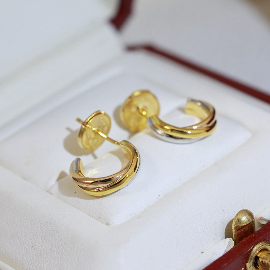 [AURORA]TRINITY ON DIAMOND MINI EARRINGS