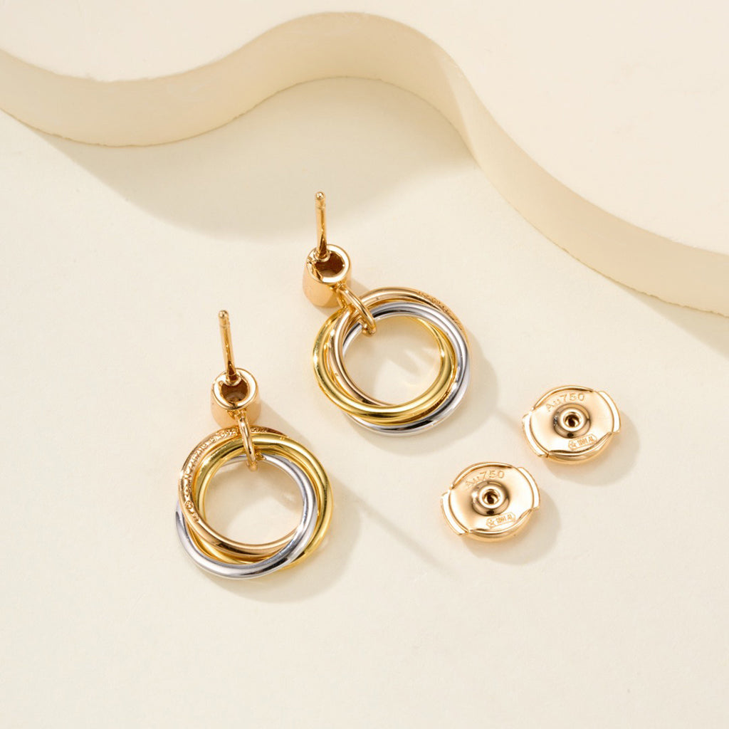 [AURORA]TRINITY ON DIAMOND  EARRINGS