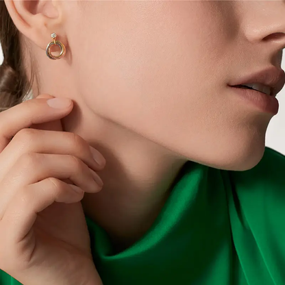 [AURORA]TRINITY ON DIAMOND  EARRINGS