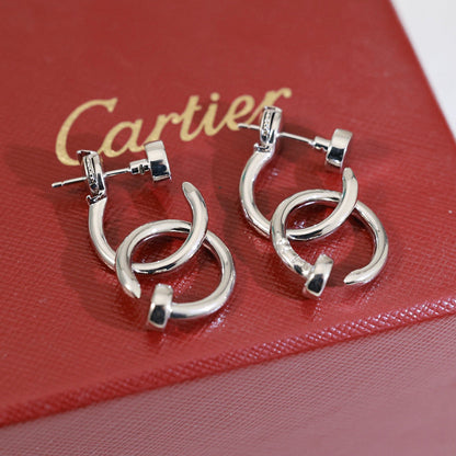 [AURORA]JUSTE NO DIAMOND DOUBLE EARRINGS