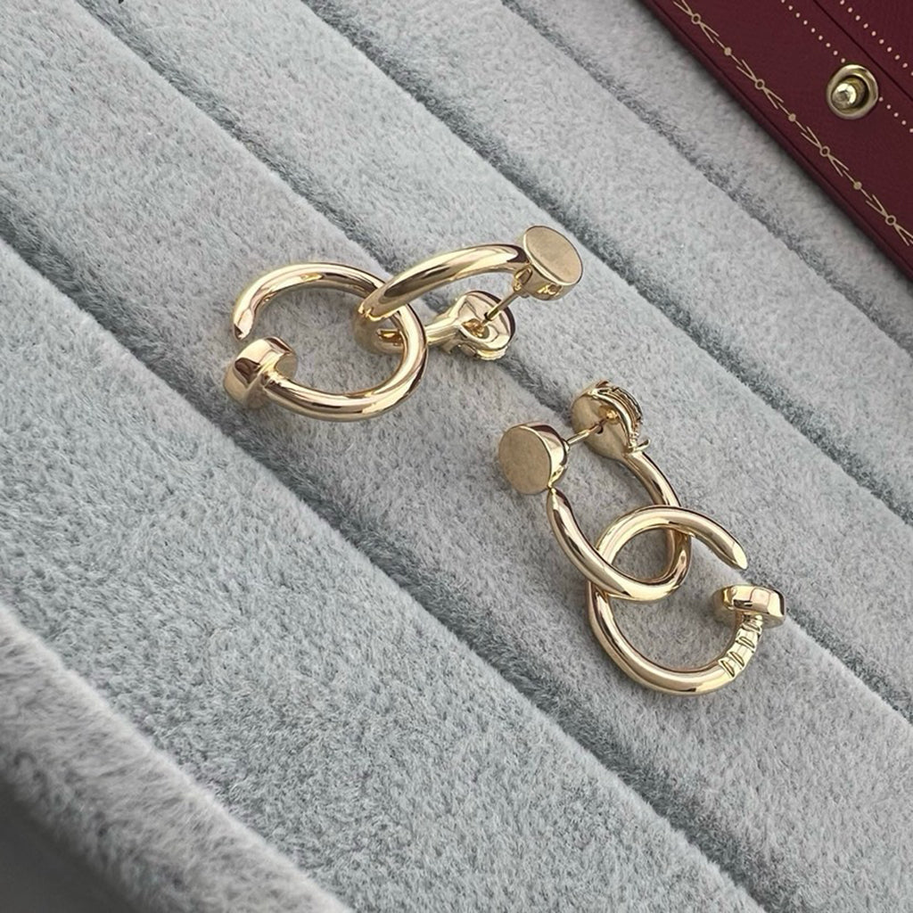 [AURORA]JUSTE NO DIAMOND DOUBLE EARRINGS