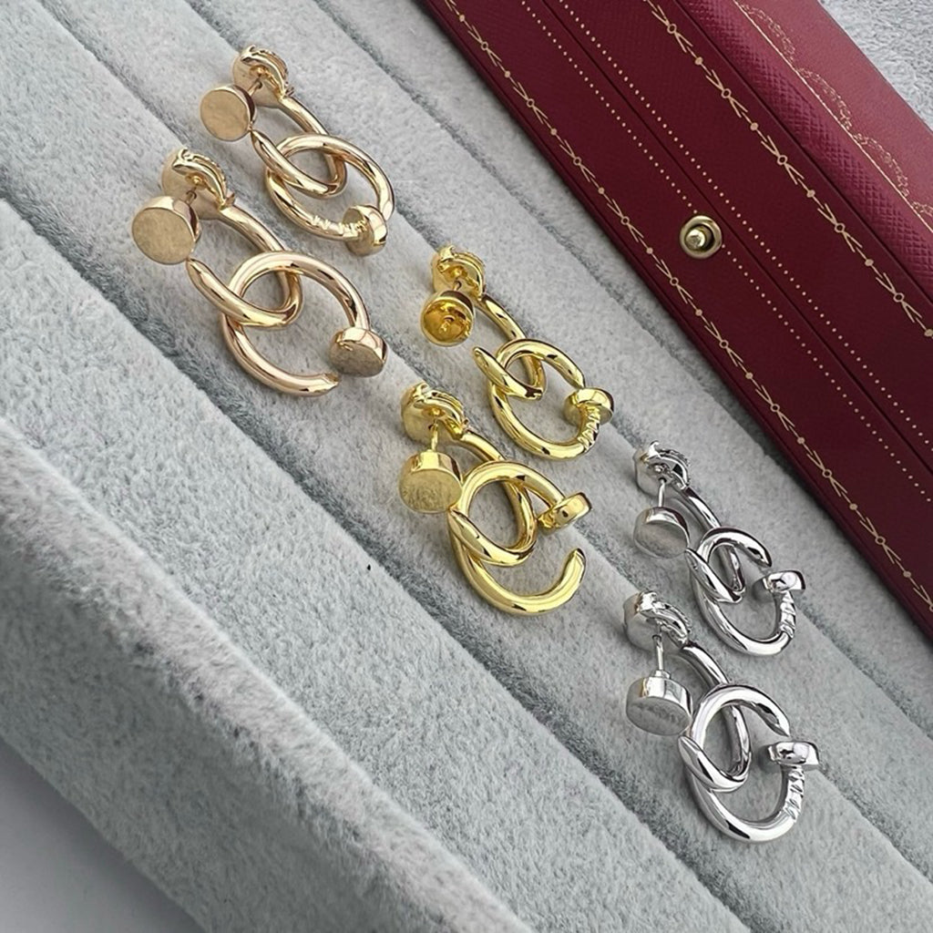 [AURORA]JUSTE NO DIAMOND DOUBLE EARRINGS