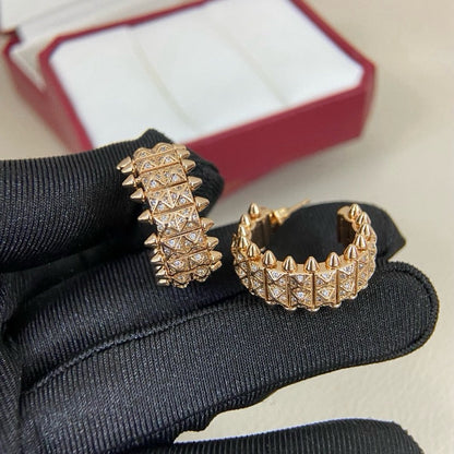 [AURORA]CLASH 9.2MM FULL DIAMOND DOUBLE ROW EARRINGS