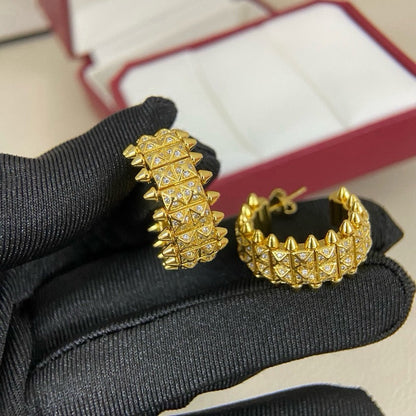 [AURORA]CLASH 9.2MM FULL DIAMOND DOUBLE ROW EARRINGS