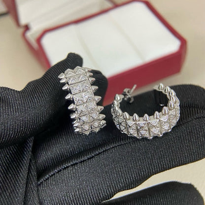 [AURORA]CLASH 9.2MM FULL DIAMOND DOUBLE ROW EARRINGS