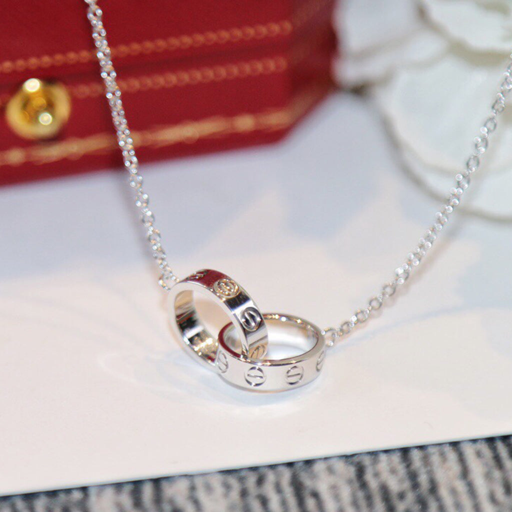 [AURORA]LOVE DOUBLE RING NECKLACE