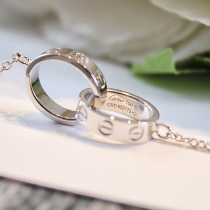 [AURORA]LOVE DOUBLE RING NECKLACE