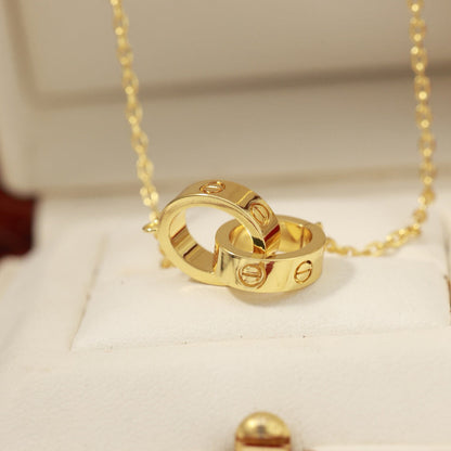 [AURORA]LOVE DOUBLE RING NECKLACE