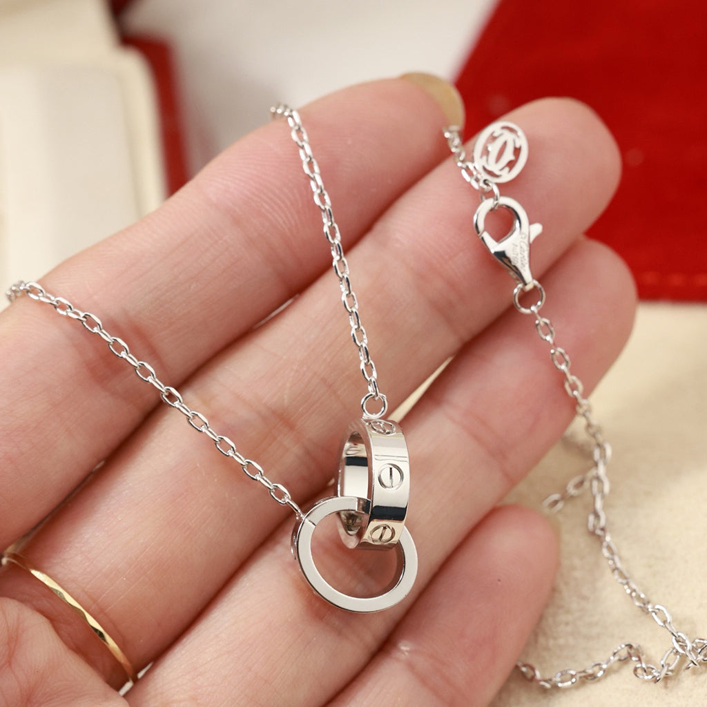 [AURORA]LOVE DOUBLE RING NECKLACE