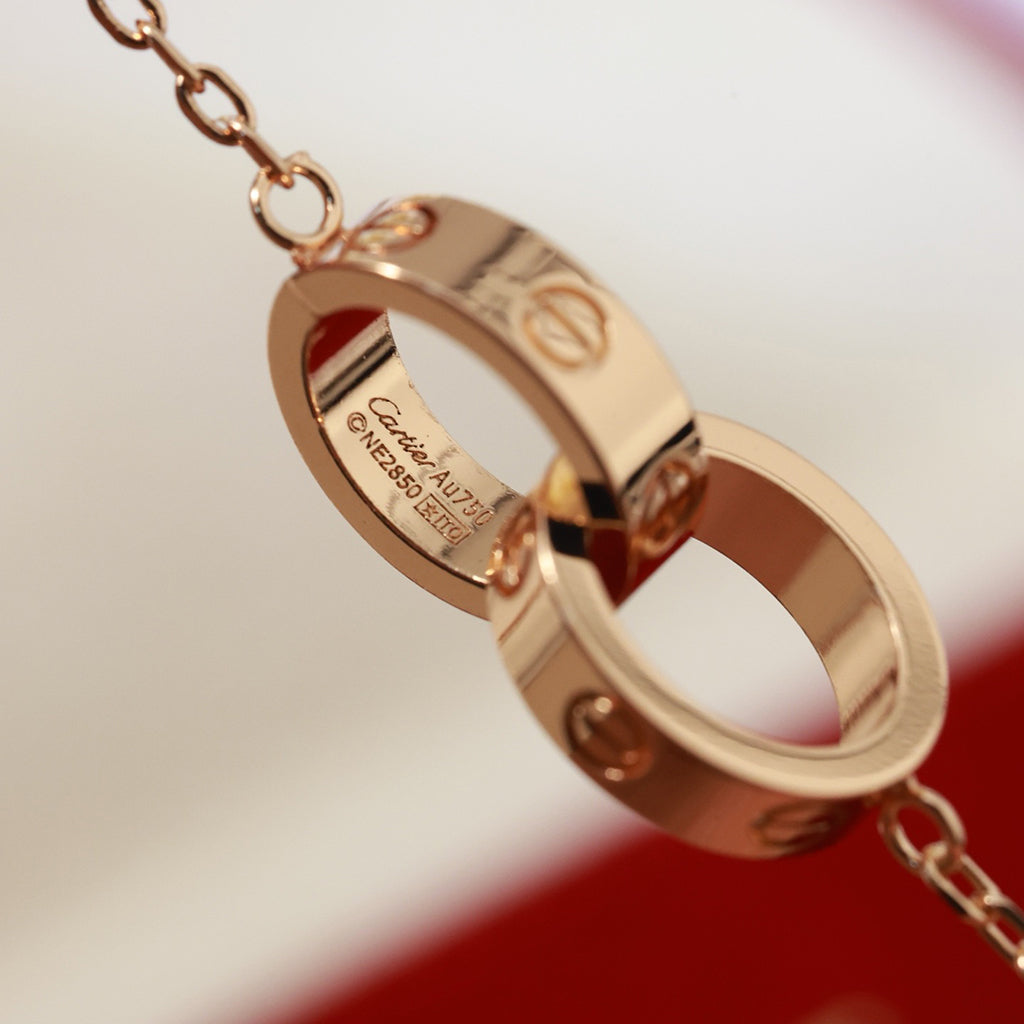 [AURORA]LOVE DOUBLE RING NECKLACE