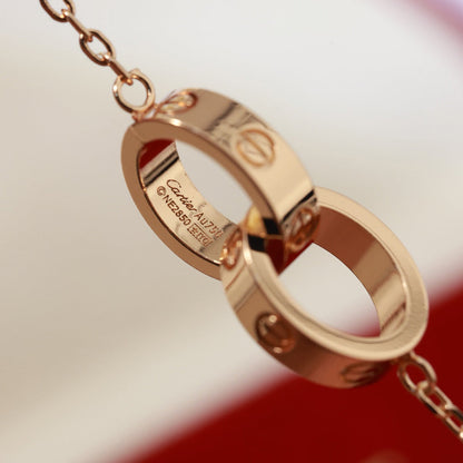 [AURORA]LOVE DOUBLE RING NECKLACE