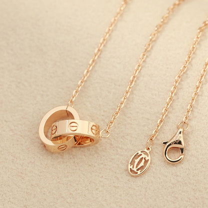 [AURORA]LOVE DOUBLE RING NECKLACE
