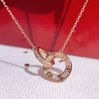 [AURORA]LOVE  FULL DIAMOND PENDANT NECKLACE