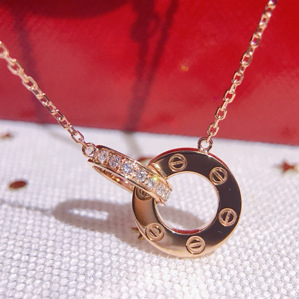 [AURORA]LOVE  FULL DIAMOND PENDANT NECKLACE
