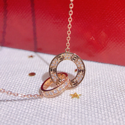 [AURORA]LOVE  FULL DIAMOND PENDANT NECKLACE