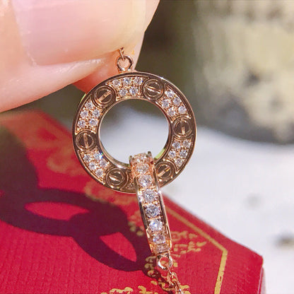 [AURORA]LOVE  FULL DIAMOND PENDANT NECKLACE