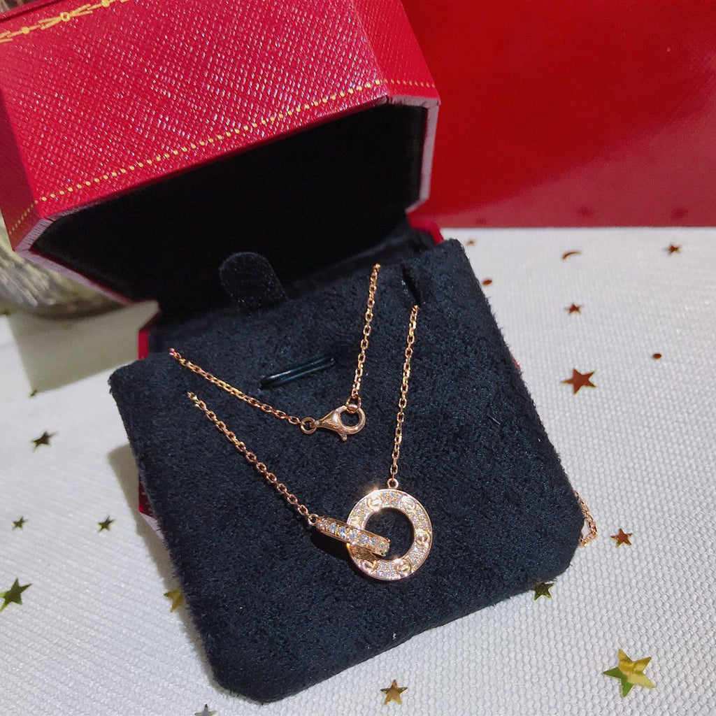 [AURORA]LOVE  FULL DIAMOND PENDANT NECKLACE