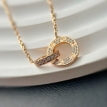 [AURORA]LOVE  FULL DIAMOND PENDANT NECKLACE