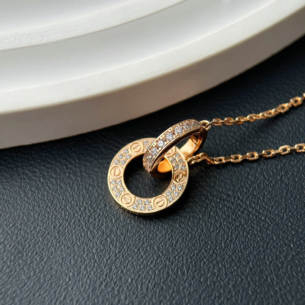 [AURORA]LOVE  FULL DIAMOND PENDANT NECKLACE