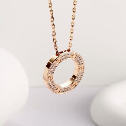 [AURORA]LOVE NECKLACE 16MM  FULL DIAMOND