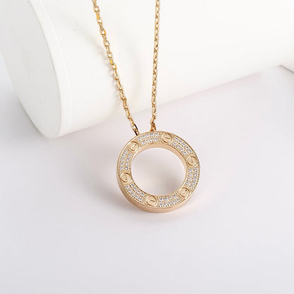 [AURORA]LOVE NECKLACE 16MM  FULL DIAMOND
